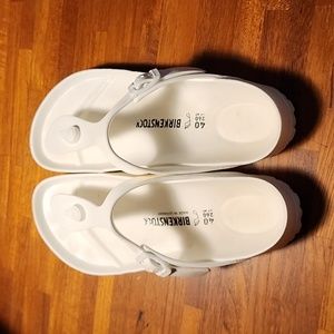 Birkenstock Gizeh Thong Sandals Buckle White Size 40